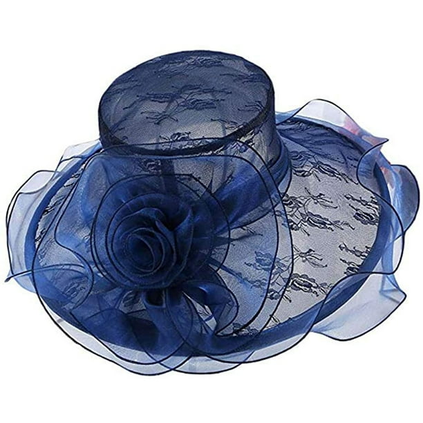Vintage Women Wide Brim Kentucky Derby Sun Hat Wedding Tea Party Church Cap Vintage Women Wide Brim Kentucky Derby Sun Hat Wedding Tea Party Church Cap
